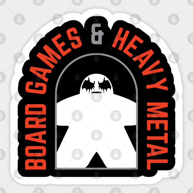 Board Games and Heavy Metal Meeple Sticker by DnlDesigns